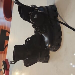 Prada Men's Black Chunky Sole Boots